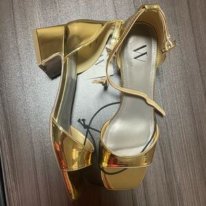 Worthington Gold Block Heel Sandals